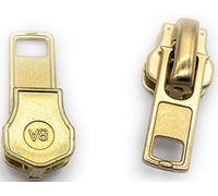 Zipper Repair Kit - #8 Heavy Duty Universal Brass Jacket Zipper Sliders with Top Stops Included - 2 Sliders Per Pack