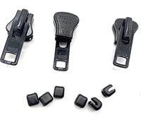 Zipper Repair Kit - #8 Heavy Duty YKK Vislon Jacket Zipper Sliders with Snapcap Stoppers Included - Choose Your Quantity - Made in The United States (3)