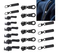 Zipper Repair Kit - Metal Replacement Sliders of Various Sizes, Replacement Parts for Broken Zipper Heads on Jackets, Bags or Suitcases, Easy to Install Without Att