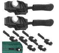 Zipper Repair Replacement Kit, Universal Instant Zipper Fix Sliding Teeth Screw Head with 3 Different Sizes, Zipper Fix Replacement for Jacket Backpack Luggage Sleeping Bag (18pcs)