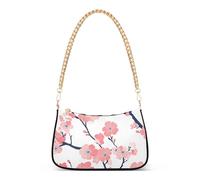 Zipper Retro Formal Purse Hobo Pink Floral White Designer Handbag Women Shoulder Handbag Aesthetic with Chain Strap