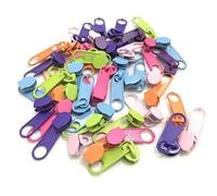 Zipper Slider 25Pcs/Set Bright Color 3# Nylon Zipper Slider Fashion Puller DIY Handwork Bag Close-End