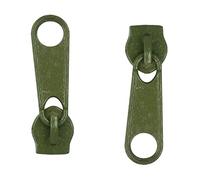 Zipper Slider Replacement Size #3, Metal Zip Puller Zipper Pull Fastener Repair for Clothes Jacket Coat Backpack Instant Fixing DIY Crafts (Green Cedar 263, 5 Pieces)