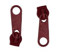 Zipper Slider Replacement Size #3, Metal Zip Puller Zipper Pull Fastener Repair for Clothes Jacket Coat Backpack Instant Fixing DIY Crafts (Burgundy 178, 2 Pieces)