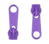 Zipper Slider Replacement Size #3, Metal Zip Puller Zipper Pull Fastener Repair for Clothes Jacket Coat Backpack Instant Fixing DIY Crafts (Purple Dark 170, 2 Pieces)