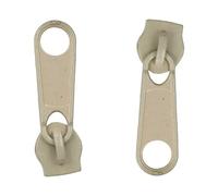 Zipper Slider Replacement Size #5, Metal Zip Puller Zipper Pull Fastener Repair for Clothes Jacket Coat Backpack Instant Fixing DIY Crafts (Beige Dark 307, 2 Pieces)