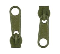 Zipper Slider Replacement Size #5, Metal Zip Puller Zipper Pull Fastener Repair for Clothes Jacket Coat Backpack Instant Fixing DIY Crafts (Khaki 327, 2 Pieces)