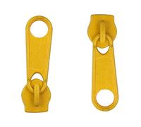 Zipper Slider Replacement Size #5, Metal Zip Puller Zipper Pull Fastener Repair for Clothes Jacket Coat Backpack Instant Fixing DIY Crafts (Yellow 111, 2 Pieces)