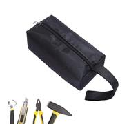 Zipper Small Tool Pouch, Tool Bag Wide Mouth with Hanging Rope, Black