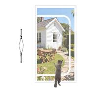 Zipper-Style Pet Screen Door 110x270cm | Reinforced Cat-Proof Mesh Easy Hook & Loop Installation No Drilling Scratch-Proof for Dogs & Cats - Ideal for Bedroom Living Room Balcony