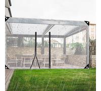 Zipper Tarpaulin,Heavy Duty with Eyelets PVC Clear Plastic Sheet Tarp Cover with Zip Door,Waterproof, windproof and weather-resistant for Covering Outdoor, Greenhouse, Patio, Garden, Pavilion ( Size :