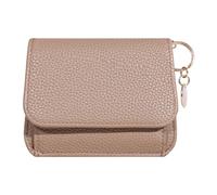 Zipper Wallet for, PU Leather Drivers License Holder, Portable Zippered Coin Purse, Vintage Style PU Leather Purse, Small Compact Change Pouch, Zippered Leather Card Wallet for Women, Apricot, Se