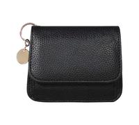 Zipper Wallet for, PU Leather Drivers License Holder, Portable Zippered Coin Purse, Vintage Style PU Leather Purse, Small Compact Change Pouch, Zippered Leather Card Wallet for Women, Black, Se