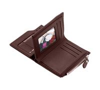 Zipper Wallet with Money Clip, Short Style Closure Wallet - Small Vertical Zipper Wallet with Coin Pocket, coffee, Se référer au descriptif, Refer to description