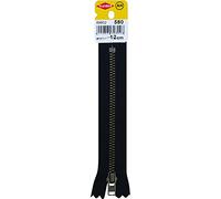 Zipper with YKK Metal Rail, 12cm x 5mm, 2.5 cm Wide, Black