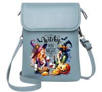Zipper Womens Wallet Lightweight Women's Shoulder Bag Bat Haunted Cemetery Witch Skeleton Halloween Pumpkin Ghost Ideal Birthday Gift for Everyday Use or Gift Idea