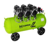 Zipper Zi-Com90Si Silent Air Compressor 90L 2250W Oil-Free 8 Bar