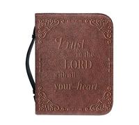 Zippered Bible Holder - Pu Leather Book Cover with Zipper and Handle, Portable Protective Case | Travel Church Bag with Secure Closure, Book Storage Organizer for Bible Study Prayer Meetings,