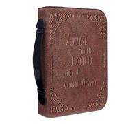 Zippered Bible Holder - Pu Leather Book Cover with Zipper and Handle, Portable Protective Case | Travel Church Bag with Secure Closure, Book Storage Organizer for Bible Study Prayer Meetings,