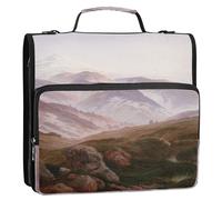 Zippered Binder Organizer Caspar David Friedrich Painting 1 1/2 Inch Binders 3 Ring Custom Keeper Binder Bag with Strap for School Multi Pockets Large Portfolio Folder