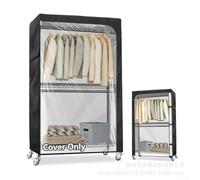 Zippered Clothing Rack Cover Made from 210D Oxford Fabric for Protection Against Environmental Contaminants (35.5x16.5x76.8inch)