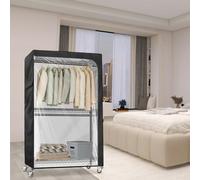 Zippered Clothing Rack Cover Made from 210D Oxford Fabric for Protection Against Environmental Contaminants (29.5x16.5x76.8inch)