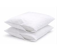 Zippered Cotton Pillow Protectors - 100% Breathable Percale, Non-Quilted Pillow Encasements, Dust & Allergen Barrier, Machine Washable - Standard 20×26, 8 Pack