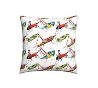 Zippered Cushion Cover Watercolor Crickets Wild Insect 45X45Cm, Throw Pillows Covers Double Sided Pillow Cover For Decoration Couch Decor