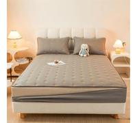 Zippered Deep-Pocket Mattress Cover Breathable Elasticized Fitted Skirt Machine-Washable Comfort Fitted Sheet Noiseless Smooth Fabric Wrinkle-Free Bedding Protector-Gray||120x200cm/(47.2"x78.7")