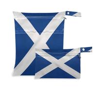 Zippered Diaper Wet Bag 2 Pack Scotland Flag Scottish National Blue
