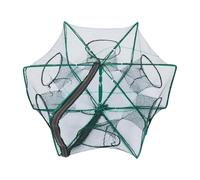 Zippered Fish Trap Net - Reusable Mesh Netting Portable, 6 Hole Portable Fishing Trap, Multipurpose Crab Shrimp Catcher Lightweight Cage For Small Fish Lobster River Lake Outdoor Fishing Equipment Use