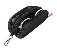 Zippered Glasses Case - Small Item Double Glasses Case, Eyeglass Pouch For Separator Panel, Portable Organizer With Water Resistance, Eyewear Accessories, Sunglass Storage For Gym Locker