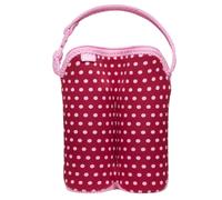 Zippered Insulated Bag for Two Baby Bottles Polka Dot Pattern with Removable