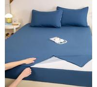 Zippered Mattress Encasement, Quilted Bed Mattress Cover with 12" Deep Pocket, Durable Noiseless Zipper, Breathable, Waterproof Mattress Protector(Blue1,90 * 200cm+25cm)