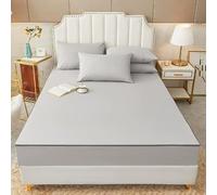 Zippered Mattress Encasement, Quilted Bed Mattress Cover with 12" Deep Pocket, Durable Noiseless Zipper, Breathable, Waterproof Mattress Protector(Gray1,2*pillowcases)
