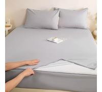 Zippered Mattress Encasement, Quilted Bed Mattress Cover with 12" Deep Pocket, Durable Noiseless Zipper, Breathable, Waterproof Mattress Protector(Gray1,150 * 200cm+25cm)