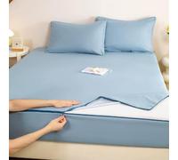 Zippered Mattress Encasement, Quilted Bed Mattress Cover with 12" Deep Pocket, Durable Noiseless Zipper, Breathable, Waterproof Mattress Protector(Blue,120 * 200cm+15cm)