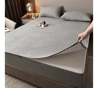 Zippered Mattress Encasement, Water Proof Full Mattress Protector, Noiseless, Breathable, Absorbent Cover, Deep Pocket Fits 12 Inch Mattress(Grey,180 * 200+15cm)