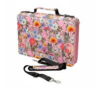 Zippered Pencil Case Versatile Pencil Holder Art Supply Organizer Marker Storage Bag with Detachable Shoulder Strap and Carry Handle Suitable for Students Artists School, Pink