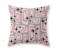 Zippered Pillowcase Mid Century Modern Cosmic Galaxies 438 Pink And Gray Pillow Cases Personalised Cushion Cover For Chair Sofa Car 45X45Cm
