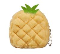 Zippered Plush Fruit Money Holder Ergonomic Designs Portable Storage Solution Fruit Keychain Pouch