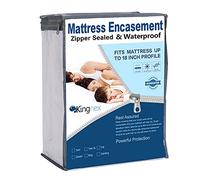 Zippered RV Short Queen Mattress Protector for 60x75 RV Camper Queen Bed 100% Waterproof Matress Encasement 6 Sided Complete Cover