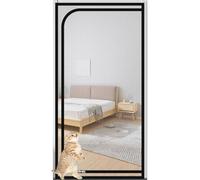 Zippered Screen Door85×205 Cm Cat Mosquito Door Plastic Curtain Door with Straight Zipper Net Reinforced Pet Screen Door(85x210cm)