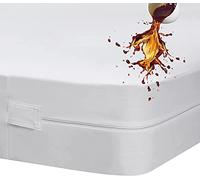 Zippered Waterproof Mattress Protector, 6-Side Waterproof Mattress Encasement, Fully Enclosed Fitted Mattress Cover, Box Spring Encasement, Breathable and Absorbent (Double (140x200+30cm))