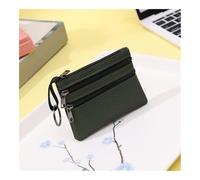 Zippers Canvas Coin Purse Women's Mini Wallet Solid Change Purses with Keychain Money Bags Coin Key Storage Bag Card Holder(Green,2PCS)