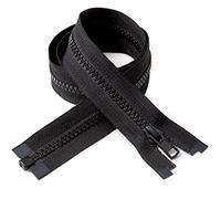 Zippers for Sewing Size #5 - Lenght 75 cm - 2 Pieces - Two Nylon Coils Zips for Clothing Jackets Coats Decor Furniture Accessories - Color Black