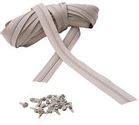 Zippers Measure 3# Continuous Chain - 10 Meters - Nylon Rope + 25 Sliders Included - Zip for Sewing, Clothes, Accessories, Home - Colour Beige - Width 30 mm