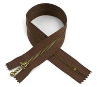 Zippers Nylon Coil, Metal Nylon Zippers Pack of 5 Multicolor Multiple Sizes for DIY Sewing Crafts Bags(Coffee Bronze,20Cm)