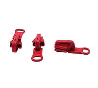 Zipperstop Wholesale Distributor YKK Zipper Repair Kit Solution, YKK #5 Molded Reversible Fancy Pulls Vislon slider Made in USA - 3 Pulls Per Pack (Hot Red 3pcs)