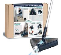 Zippi Deeper Sweeper Max - Powerful and Lightweight Sweeper, Perfect for Carpet Hardwood and Tile, Triangular Design Allows for Sweeping in Corners, 1000 mAh Rechargeable Battery